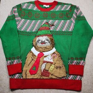 Holiday Dad Sloth Christmas Long Sleeve Pullover Mens Sloth #8